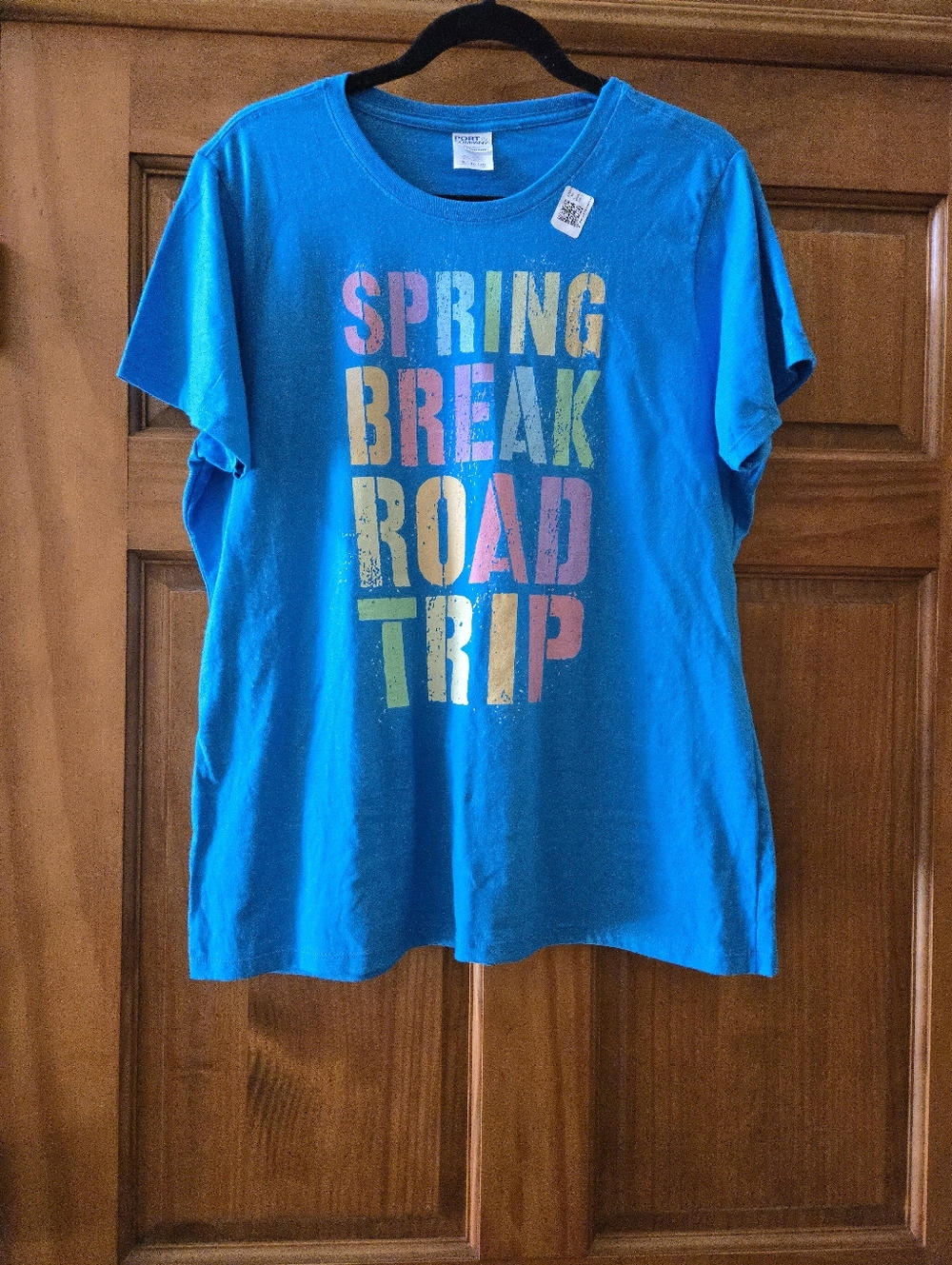 NWT Womens Blue "Spring Break Road Trip"  Graphic Tee Size XL